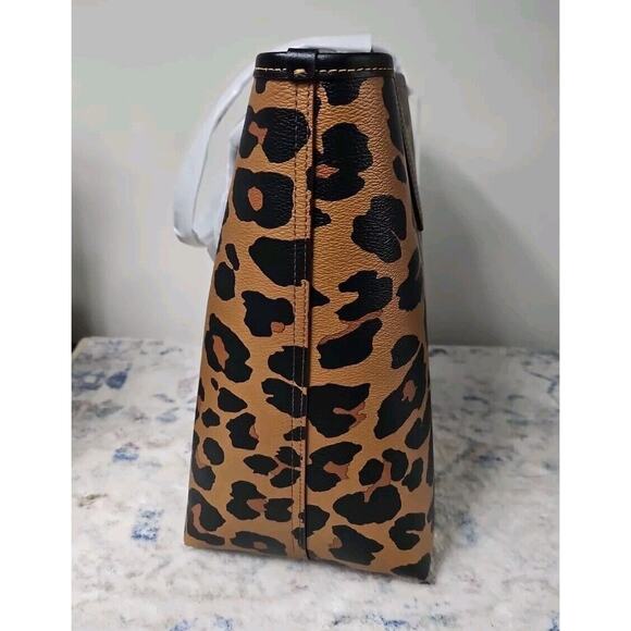 Coach Signature City Tote Animal Jungle Leopard Print Brown Interior MSRP $428 - Picture 6 of 11